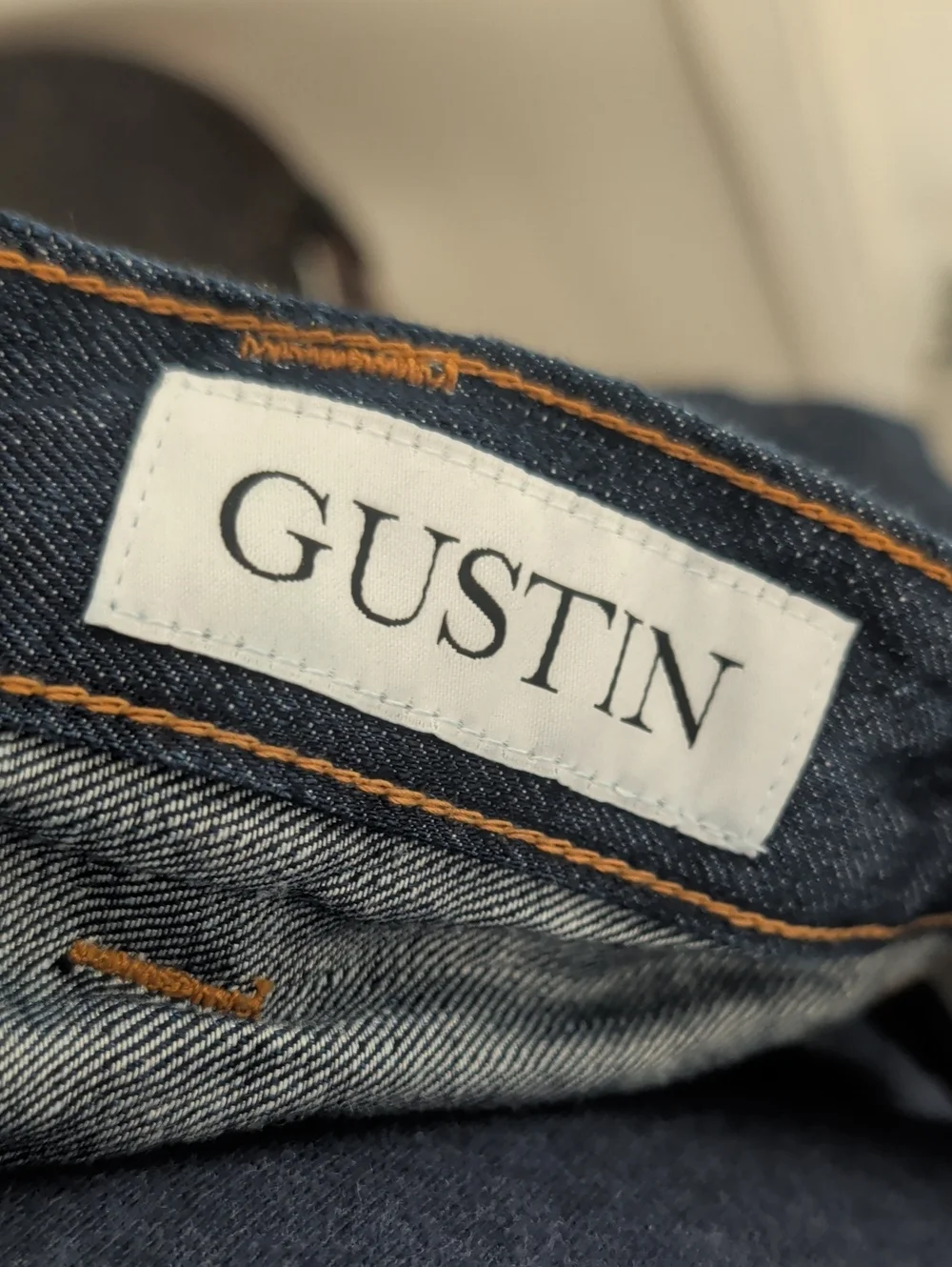 Gustin Men's Vintage Straight Fit Denim Jeans Size 37 Inseam 32